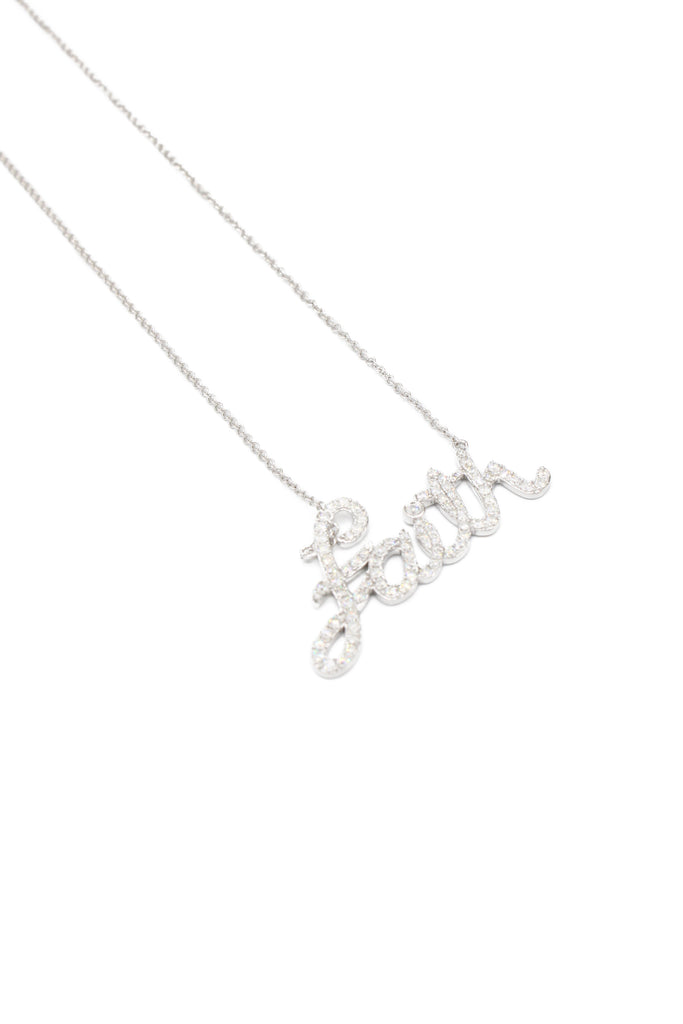 *NEW*14k White Gold Faith VVS Diamond 💎 Necklace By JTJ™ - Javierthejeweler