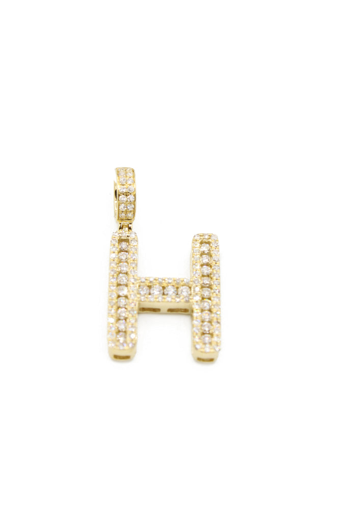 *NEW* 14K Initial Pendant Yellow (H) 💎Diamond 💎 JTJ™ - Javierthejeweler