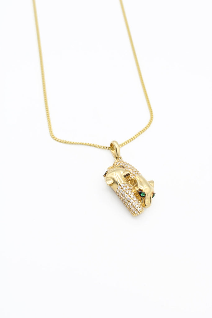 *NEW* PA 14k Panther pendant 2 w/Solid Cuban Chain JTJ™ - Javierthejeweler