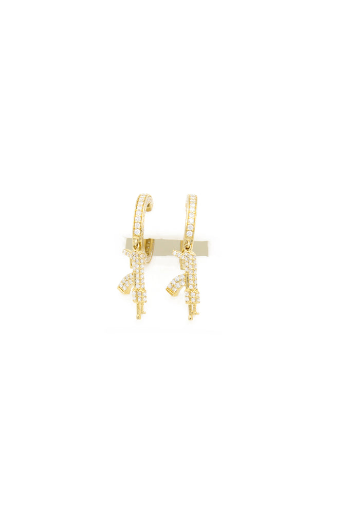*NEW* 14k Hoops Ak Kaláshnikov VVS 💎Diamonds Yellow Gold  💎 (JTJ™ - Javierthejeweler