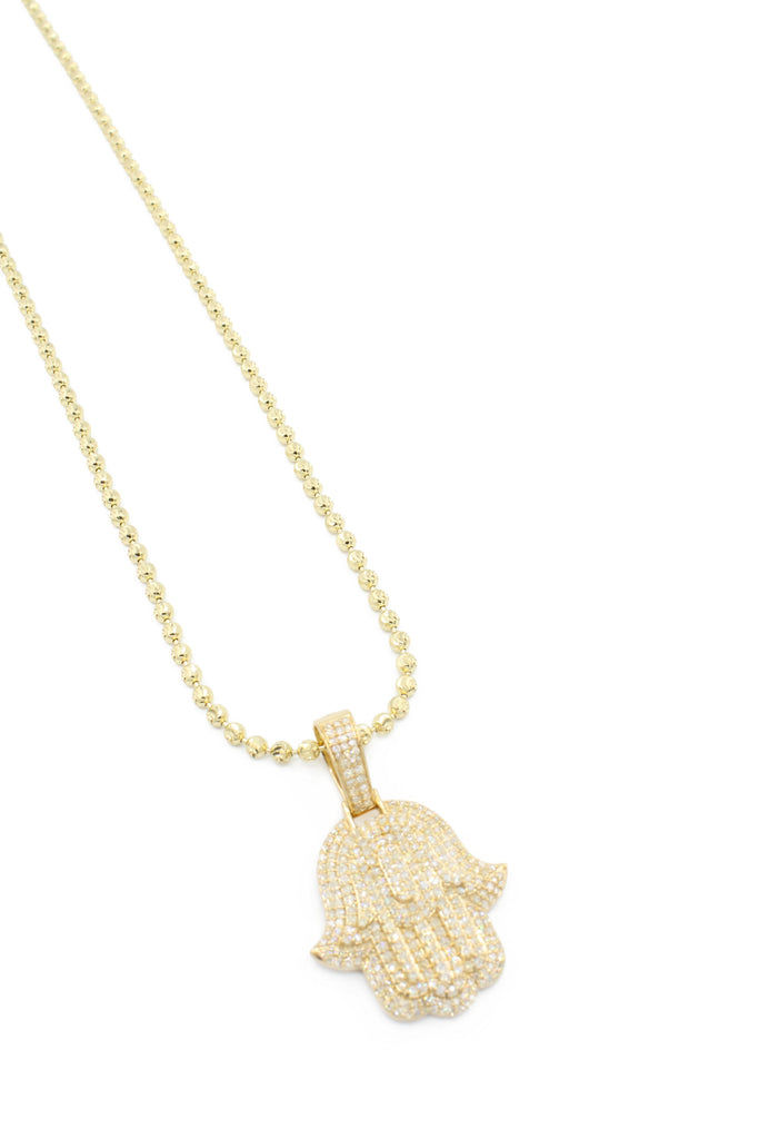 *NEW* 14k Tier Hamsa Diamonds 💎 Pendant  W/ Moon cut chain  JTJ™ - Javierthejeweler