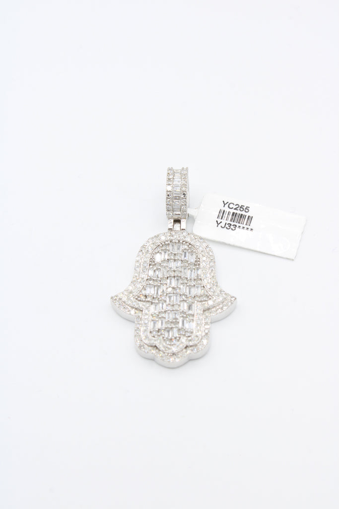 *NEW* PA 14k Hamsa MD Diamond Baguette White 💎Pendant  JTJ™ - Javierthejeweler