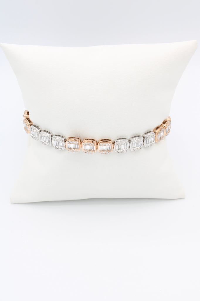 *NEW* 14k Bracelet Baguette White/Rose Diamond💎 VS JTJ™ - Javierthejeweler
