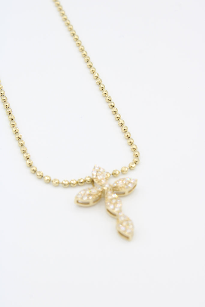 *NEW* PA 14k Cross Diamond 💎 Pendant W/Moon Cut Chain   JTJ™ - Javierthejeweler