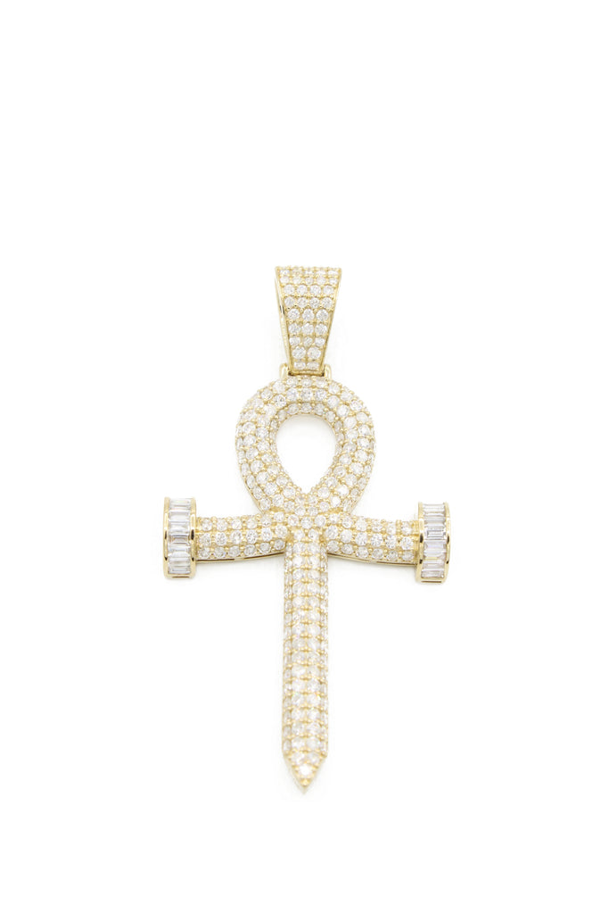 *NEW* 14k Big Ankh Cross VVS 💎Diamond Baguette JTJ™ - - Javierthejeweler